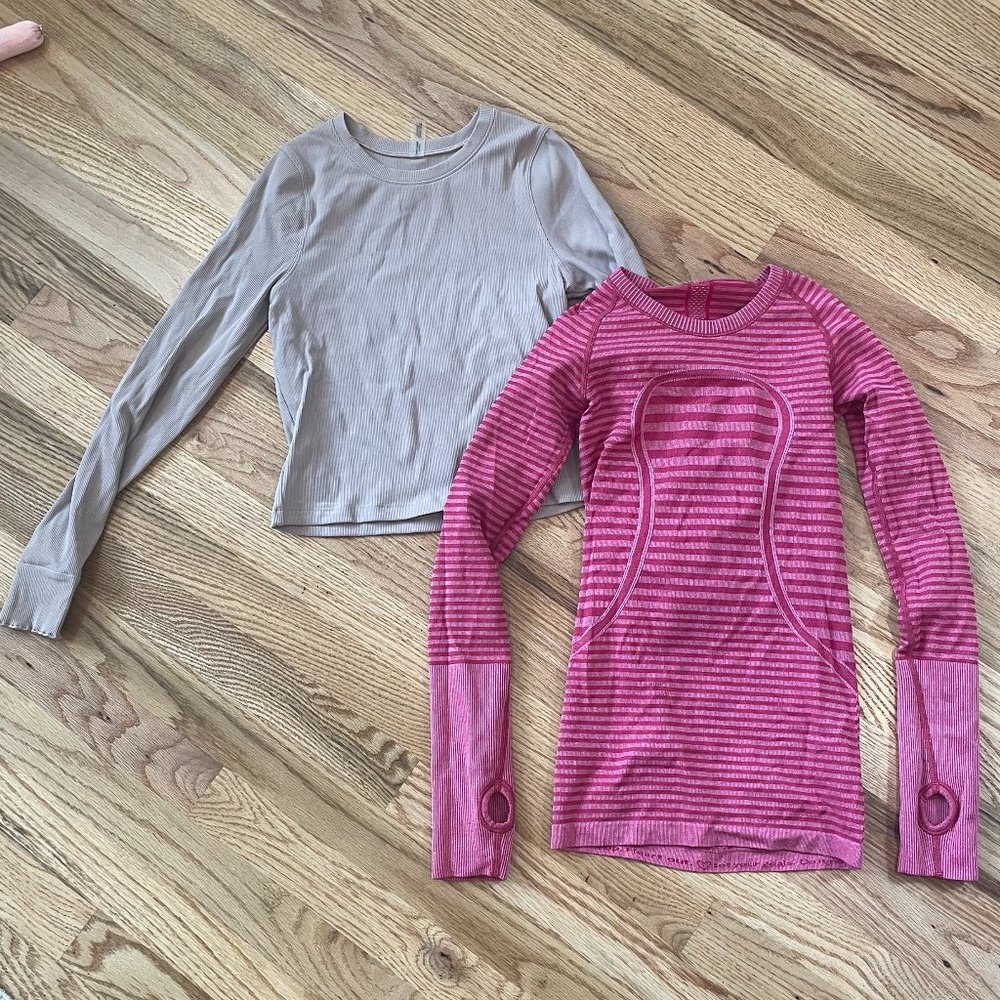 Pair of Long Sleeve Running Shorts (Lululemon Size 4 + Outdoor Voices Size XS)